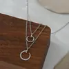 Cadena para Clavícula Elegante con Baño de Oro Real y Circonitas Microincrustadas para Mujer, Nuevo Modelo 2026, Collar de Alto Nivel Estilo Uña, Cadena de Cuello Versátil