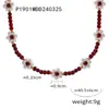 Estilo Coreano Sencillo Temperamento Hecho a Mano Cuentas de Colores Piedra Natural Colgante Cuentas Flor Tejido Accesorios Cadena de Collar Joyería