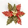 Artesanato de Flor de Natal Flor Artificial Flor de Plástico Decoração de Natal Enfeites para Árvore de Natal Venda Quente Transfronteiriça Cabeças de Flor de Natal Personalizadas
