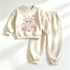 Conjunto de Sudadera con Capucha para Bebé Primavera y Otoño Lindas Niñas Manga Larga Ropa Exterior Elegante Pantalones Deportivos Casuales Conjunto de Dos Piezas para Niños Pequeños