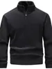 Sudadera de Manga Larga con Cuello Alto y Media Cremallera para Hombre, Otoño e Invierno, Nueva, Cuello Alto, Transfronteriza, Moderna, Versátil, Parte Superior de Forro Polar para Hombre