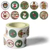 500 Hojas/Rollo Pegatinas de Rollo Navideñas Material Creativo para Manual de Fiestas Autoadhesivas Embalaje Pegatinas para Sobres al por Mayor