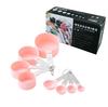 Taza Medidora de Acero Inoxidable de 4 Colores Juego de Cucharas Medidoras de Plástico de 8 Piezas Cuchara Medidora Juego para Hornear Juego de Utensilios de Cocina Cuchara Medidora