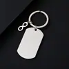 Material em Branco Impresso a Laser Colorido Presente de Feriado Novo Tag Militar de Metal Transfronteiriça Chaveiro de Metal Gravado com Símbolo do Infinito