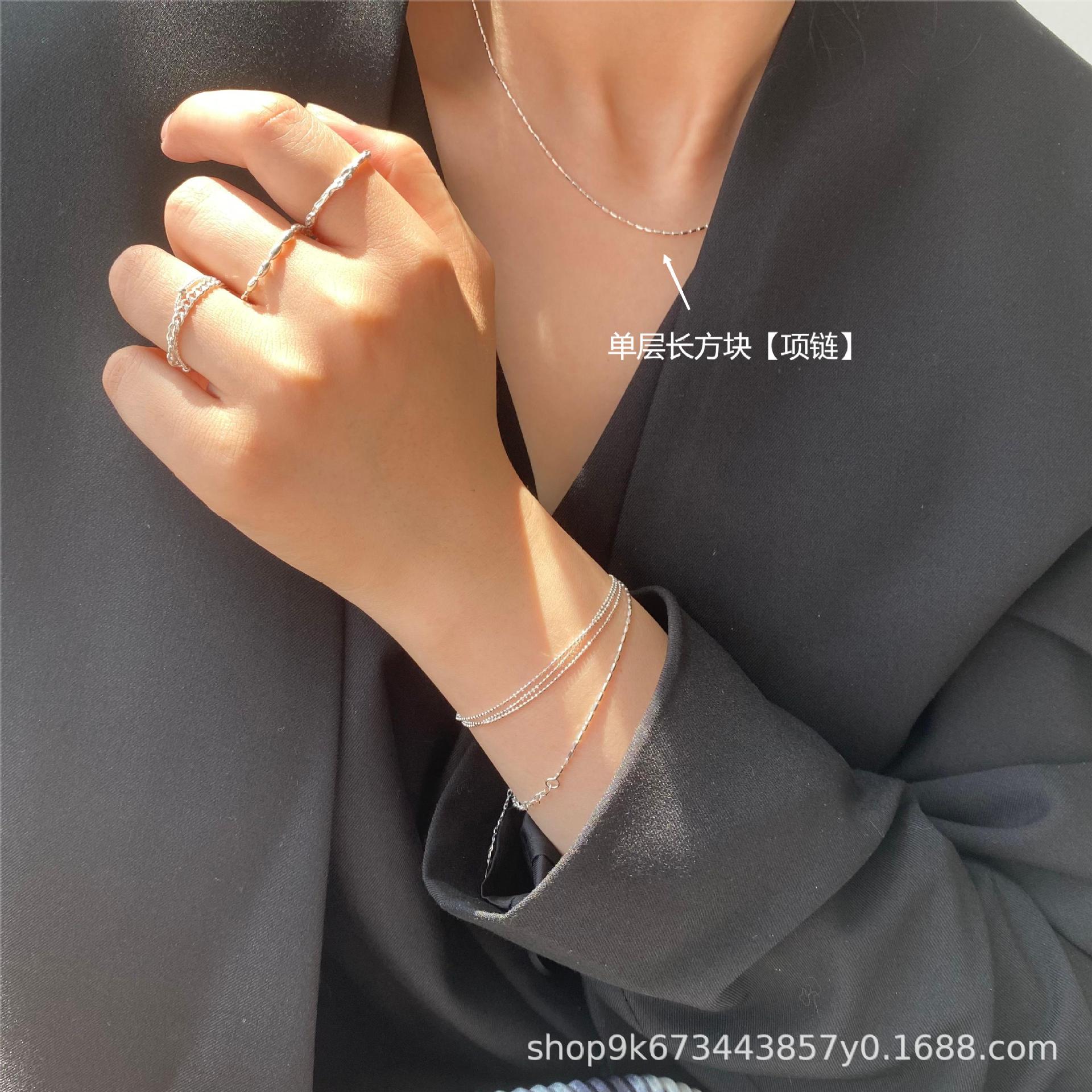 AO05109纯银多层闪豆链项链手链（SKU) (2).jp