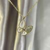 Natural Fritillaria Zircon Colar de Borboleta Verão das Mulheres High-end Cross-border Jóias Pequenas Acessórios Frescos Yiwu
