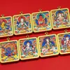 Pintura Colorida Tibetana Thangka Zodíaco Tradicional Tibetano Oito Grandes Divindades Guardiãs Buda Talismã Colar Manjushri Wushi Pai Pingente Atacado