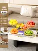 Bandeja de Frutas para Sala de Estar, Cesta de Frutas Doméstica, Bandeja de Exibição de Frutas Secas e Lanches Multicamadas de Ferro, Suporte de Armazenamento de Frutas Multicamadas para Mesa de Jantar