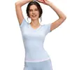 Novo Top Esportivo Fitness Corrida Yoga Slim Respirável com Decote V de Pêssego da Juyitang para Mulheres