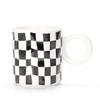 Caneca de Cerâmica Irregular com Padrão Xadrez Concavo e Concavo para Apertar com a Mão Caneca de Café Azul Klein Caneca de Água