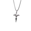 Collar de acero de titanio con cruz negra para hombre, cadena de suéter de moda, joyería de alta gama de nicho para mujer, accesorios de gran venta en Yiwu