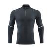 Outono 2022 Novo gola alta alta qualidade manga longa meio zíper camiseta masculina corrida esportes adulto casual top