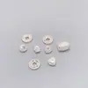 Plata de Ley S925 Moneda de Cobre Corazón Cubo Cuentas Planas Cuentas Espaciadoras de Agujero Grande Accesorios para Joyería Hechos a Mano DIY Pulsera al por Mayor
