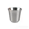 Taza de café mini nueva transfronteriza 80 ml doble acero inoxidable 304 anti-quemaduras para beber directamente taza de café de color