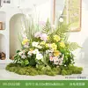 Arreglo de Flores Artificiales y Plantas Verdes HY-DS3 para Decoración de Fondo de Boda, Flor de Mesa, Decoración de Mesa de Comedor, Decoración de Flores Falsas de Lujo Ligero