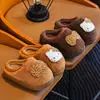 Pantuflas de algodón para niños para otoño e invierno, aptas para uso en interiores, unisex, con diseños de dibujos animados, para bebés y niños