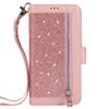 Para Samsung S22 bolsa com zíper brilhante nove cartões multifuncional capa de couro S20 Ultra flip cordão capa protetora