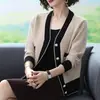 Cardigan de Tricô Moderno ZLS Primavera/Outono, Suéter Feminino Estilo Curto, Coleção 2025, Peça de Roupa Externa Chique