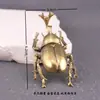 Enfeites de Mesa de Escritório em Latão, Decorações de Animais de Chá de Inseto Besouro, Artesanato em Cobre Puro, Pequenos Presentes, Peças de Brincar de Mão