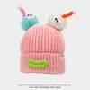 Bonito y Original Gorro de Punto para Otoño e Invierno, Adorable y Divertido para Niñas, Hace que la Cara Parezca Más Pequeña, Versátil Gorro de Lana con Boca de Salchicha, Suéter para Estudiantes