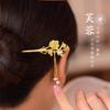 Doze Deuses Florais Grampo de Cabelo Vietnã Sha Jin Palácio Grampo de Cabelo Antigo Hanfu Cheongsam Acessório de Cabeça Presente para Namorada Acessórios de Cabelo