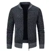 Suéter masculino de meia-idade para outono e inverno 2024, casaco masculino espesso e quente com acolchoamento de algodão, jaqueta masculina