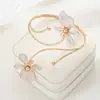 Pulseira de Braço com Flor de Gotejamento de Óleo Cruzada Europeia e Americana Inspirada na Coreia, Ajustável, Simples, Fashion, Nicho, Joia de Luxo para Mulheres
