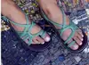 Sandália de Tira Fina Praia Verão 2026 Nó de Corda Tamanho Grande Europeia e Americana para Mulheres Sapatos de Exportação Desejo Atacado