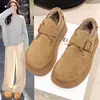 Mocassins de Pelúcia com Solado Grosso Sapatos de Algodão de Inverno 2026 Novo Estilo Mocassins Slip-on Sapatos Birkenstock Botas de Neve Femininas