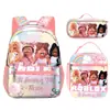 En stock Stitch Mochila Escolar Primaria Bolsa de Comida de Dibujos Animados para Niños Mochila Estuche para Lápices Set de Tres Piezas para el Cabello