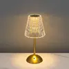 Luz Nocturna Decorativa LED Transfronteriza Táctil Tres Colores Regulable Atmósfera Recargable Creativa Atmósfera Lámpara de Mesa de Cristal