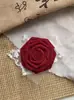 Presilha de cabelo preta flor rosa murcha acessório casamento lolita vento preto material queimado acessório feito à mão peito
