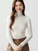 ¡OMG, increíblemente hermoso! Suéter de punto de lana 100% pura, de cuello alto, sin costuras, hilo Yangzi alemán para mujer, suéter capa base otoño/invierno