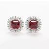 Anel de rubi sintético artificial de Moçambique feminino luxo leve conjunto de tesouros coloridos brincos de tarracha com diamante vermelho pingente feminino