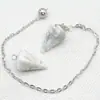 Venta caliente Ágata natural Cristal gema cono hexágono cono colgante DIY Colgante de cristal
