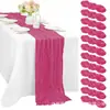 Amazon Bali Chifón Arrugado Mantel Individual, Mantel de Gasa Semitransparente, Mantel de Boda Estilo Bohemio Festivo