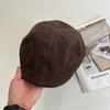 Gorra de Béisbol de Cuero Mate Retro Japonesa para Hombres y Mujeres, Estilo Callejero Moda Old Money, Gorra Cálida Casual y a la Moda para Otoño e Invierno
