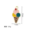 Colgante Popular de Caricatura Transfronterizo de Helado de Aleación Llavero DIY Pendientes Postre Té de Leche Encantos Accesorios