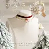Jingle Bells Doce Sino Vermelho Corrente para Clavícula Design Natalino Feminino Gargantilha