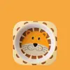Conjunto de Tigela e Colher Infantil de Fibra de Bambu Desenho Animado Fofo Tigela para Refeição de Bebê Personalizada Tigela de Arroz Tigela de Sopa