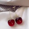 Brincos de Vinho Cereja e Cereja Vermelha para Mulheres, Design Único, Brincos Frescos e Doces, Atacado de Joias