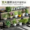 Soporte de flores de hierro forjado, estante de escalera de varias capas para balcón, soporte para plantas suculentas para patio exterior, estante de pie para macetas para sala de estar