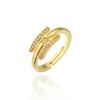 Diseño de moda europeo y americano estilo INS anillo de 26 letras inglesas apertura ajustable oro de 18 quilates y cobre microincrustación productos nuevos transfronterizos