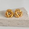 Dazan Wholesale En Stock Transfronterizo Europeo y Americano Tendencia Nicho Ins Acero de Titanio Vintage Ramo de Pan Pendientes Triangulares