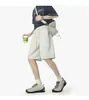 Shorts Casuais Simples de Seda de Gelo para Homens, Verão Japonês Retrô Praia Comprimento do Joelho Soltos Tamanho Grande Calças Cityboy