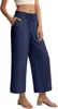Pantalones Casuales Cortos para Mujer Modelo Nuevo 2026, Pantalones Palazzo de Pierna Ancha con Cintura Elástica, Pantalones Largos Fluidos con Bolsillos