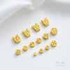 Color-preserving dumb gold sand gold copper fortune word peace joy hollow small beaded accessories diy jewelry materials