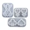 Amapola DIY Espejo de Superficie de Resina de Cristal Corazón de Melocotón Corazón de Flor de Ciruelo Alas de Ángel Arena Líquida Colgante Molde de Silicona