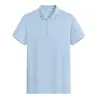 Camisa Polo Corporativa de Solapa Manga Corta con Texto Impreso y Logo Bordado, Ropa de Trabajo Unisex para Verano