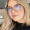 Gafas de Moda TR Estilo Nuevo para Mujer Marco Grande Gafas de Protección para Ojos Marco Facial Plano Adelgazante Plano Luz Azul Anti con Marco para Miopía